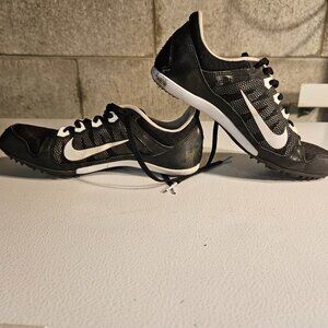 Nike Black and White Mid Distance Spike Shoes